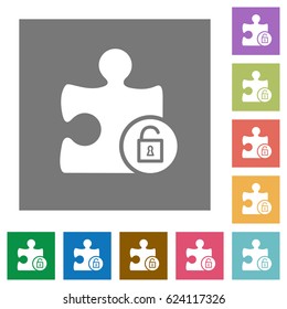 Unlock plugin flat icons on simple color square backgrounds
