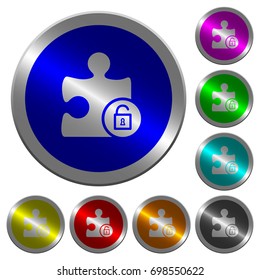 Unlock plugin icons on round luminous coin-like color steel buttons