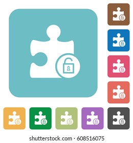 Unlock plugin white flat icons on color rounded square backgrounds