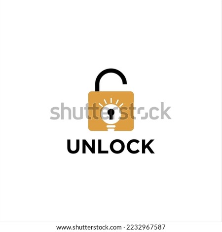 unlock potential human logo design. open padlock keyhole vector	