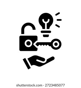 Desbloquear Ilustración vectorial de glifo de icono potencial