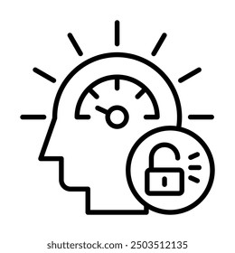 Unlock Potential icon line vector illustration