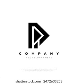 Unlock the power of the letter DP with this stunning logo design, set against a classic black and white background