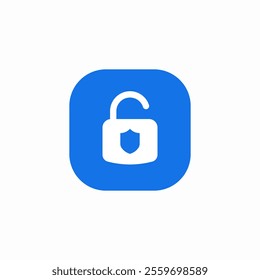 unlock protection icon sign vector