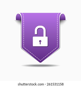 Unlock Purple Vector Icon Design