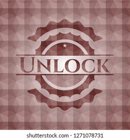Unlock red badge with geometric pattern. Seamless.
