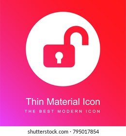 Unlock red and pink gradient material white icon minimal design