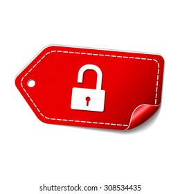 Unlock Red Vector Icon Design