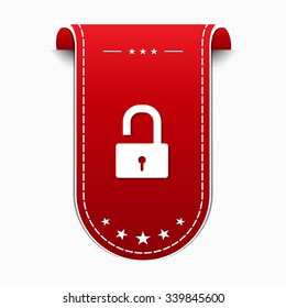 Unlock Red Vector Icon Design