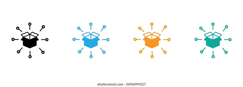 Unlock seamless integrations and powerful connections with this open box concept, perfect for showcasing distribution, delivery, and global network solutions.