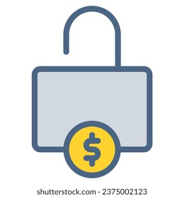 unlock, security, lock icon or logo illustration filled outline color style. Icons ecommerce color.