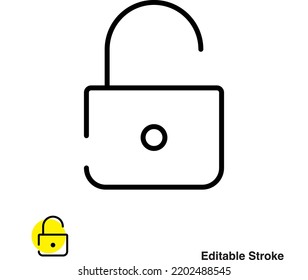 Desbloquear Eps De Icono De Línea Del Vector De Protección De Seguridad