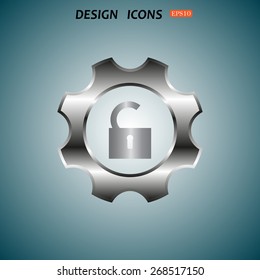unlock settings. icon. vector design