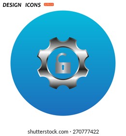 unlock settings. icon. vector design