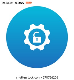unlock settings. icon. vector design