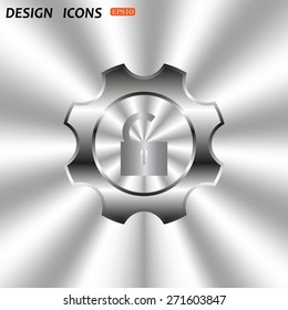 unlock settings. icon. vector design