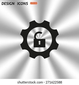 unlock settings. icon. vector design