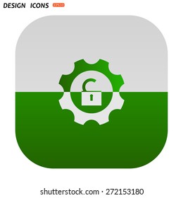 unlock settings. icon. vector design