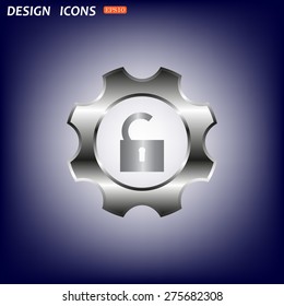 unlock settings. icon. vector design