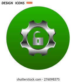 unlock settings. icon. vector design