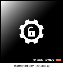 unlock settings. icon. vector design