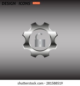 unlock settings. icon. vector design