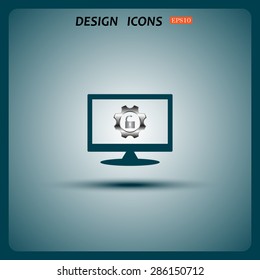 unlock settings. icon. vector design
