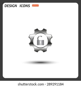 unlock settings. icon. vector design