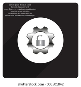 unlock settings. icon. vector design