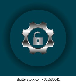 unlock settings. icon. vector design