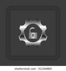 unlock settings. icon. vector design