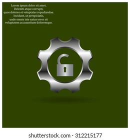 unlock settings. icon. vector design