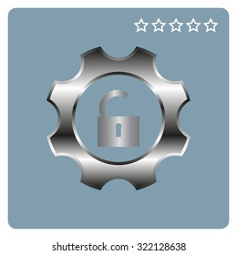 unlock settings. icon. vector design