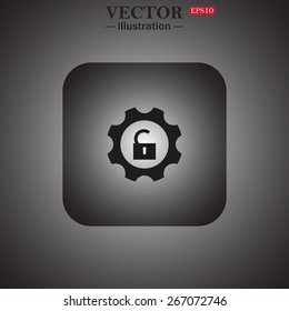  unlock settings, web icon. vector design