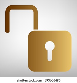 Unlock sign. Flat style icon