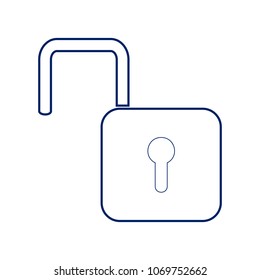 Unlock sign illustration. Vector. Flat style black icon on white.