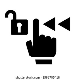 unlock slider left icon isolated sign symbol vector illustration - high quality black style vector icons
