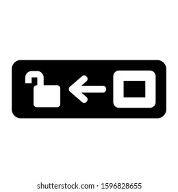 unlock slider left icon isolated sign symbol vector illustration - high quality black style vector icons
