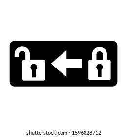 unlock slider left icon isolated sign symbol vector illustration - high quality black style vector icons
