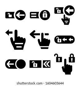 unlock slider left icon isolated sign symbol vector illustration - Collection of high quality black style vector icons
