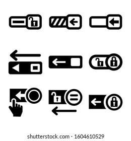 unlock slider left icon isolated sign symbol vector illustration - Collection of high quality black style vector icons
