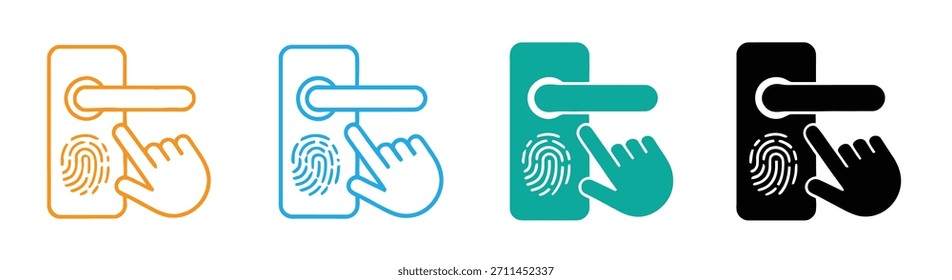 Desbloquee la seguridad inteligente del hogar con acceso biométrico de huellas dactilares. Icono estilizado de la huella dactilar aislado en fondo transparente, para los App de la seguridad.