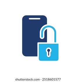 entsperren Smartphone farbigen Symbol Vektor Design gut für Web oder mobile App