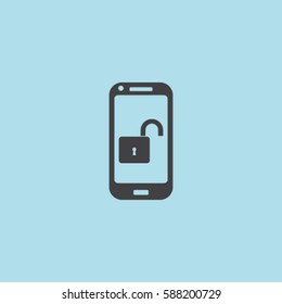 Unlock smartphone vector icon