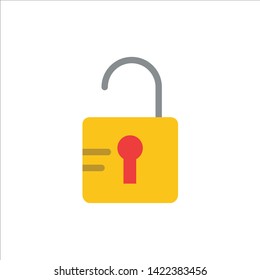 Unlock, Study, School  Flat Color Icon. Vector icon banner Template