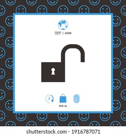 Unlock symbol icon, elements for your design