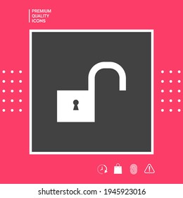 Unlock symbol icon, elements for your design
