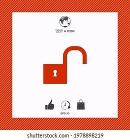 Unlock symbol icon, elements for your design