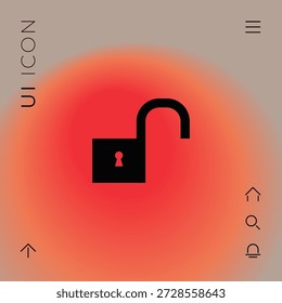 Unlock symbol icon, elements for your design