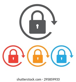 Unlock symbol icon set 